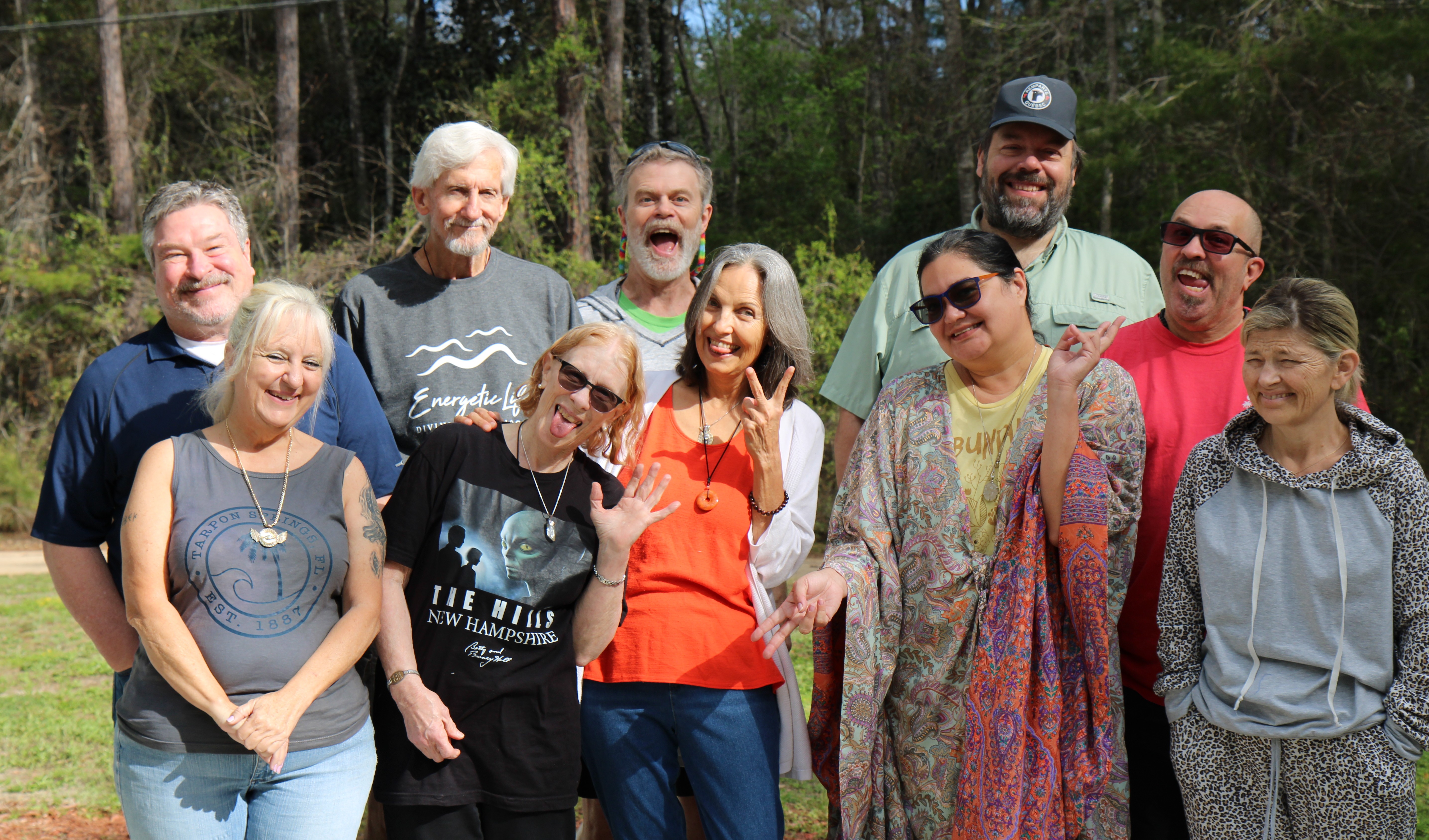 Group of retreat guests outside Nashaway